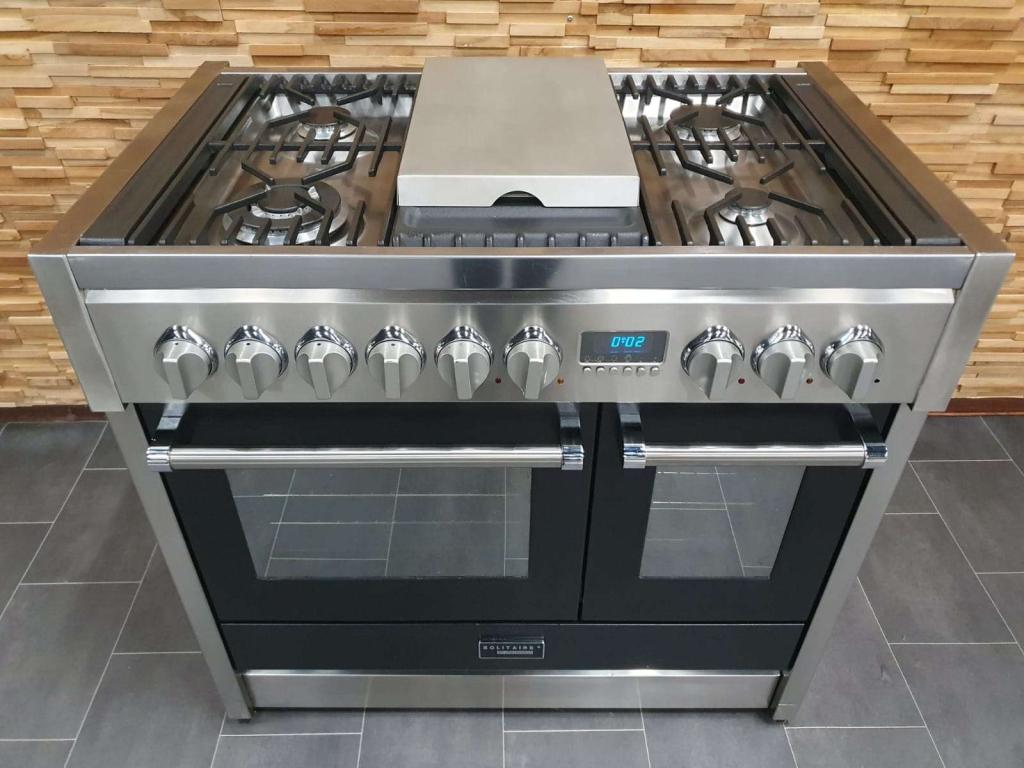 🔥 Luxe Solitaire Professional Fornuis 100cm rvs friteuse, Witgoed en Apparatuur, Fornuizen, Niet ingevuld, 60 cm of meer, Niet ingevuld