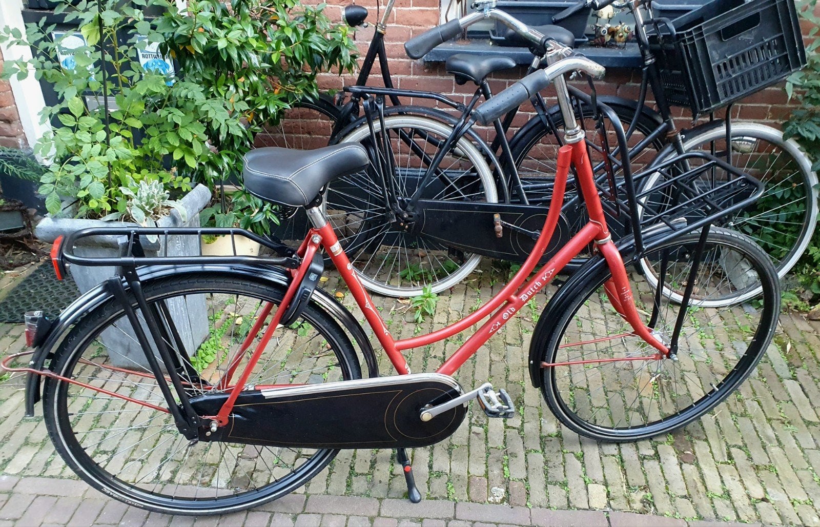 Totaal opgeknapte Batavus old dutch, metallic rood 28", Ophalen, Terugtraprem, Batavus, 56 cm of meer