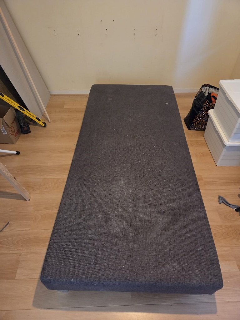 Bedframe zonder matras, Ophalen, Gebruikt, 90 cm, Zwart