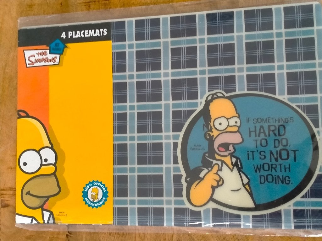 Homer Simpson the Simpsons placemat tv set placemats, Verzamelen, Ophalen of Verzenden, Overige figuren, Zo goed als nieuw, Overige typen