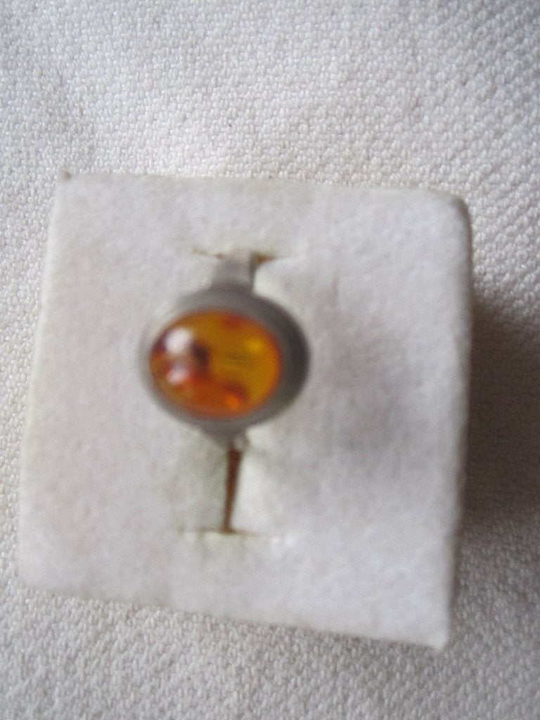 30.  Schitterende oude ring barnsteen , zilver 835,  17 mm, Sieraden, Tassen en Uiterlijk, Ophalen, Zilver, Ring