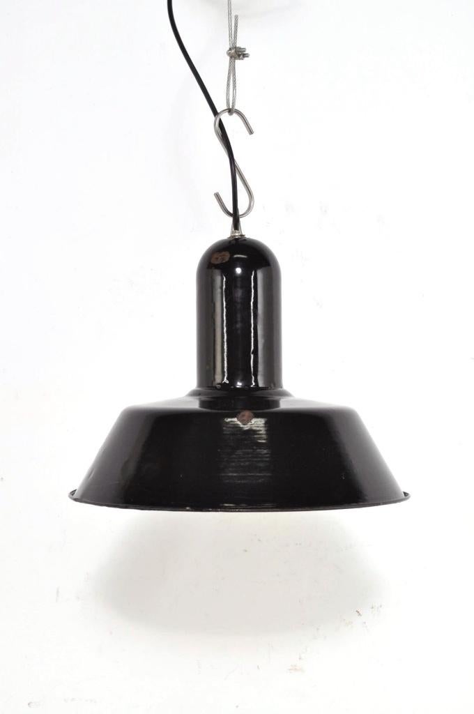 Emaille fabriekslamp lamp hanglamp industrieel, Huis en Inrichting, Lampen | Hanglampen, Ophalen of Verzenden, Gebruikt