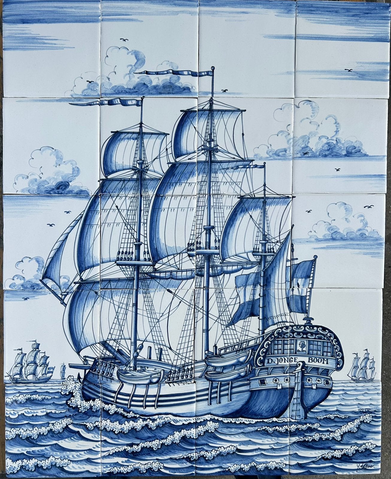 Prachtig nieuw gesigneerd Tableaux vsn VOC driemaster schip, Ophalen of Verzenden