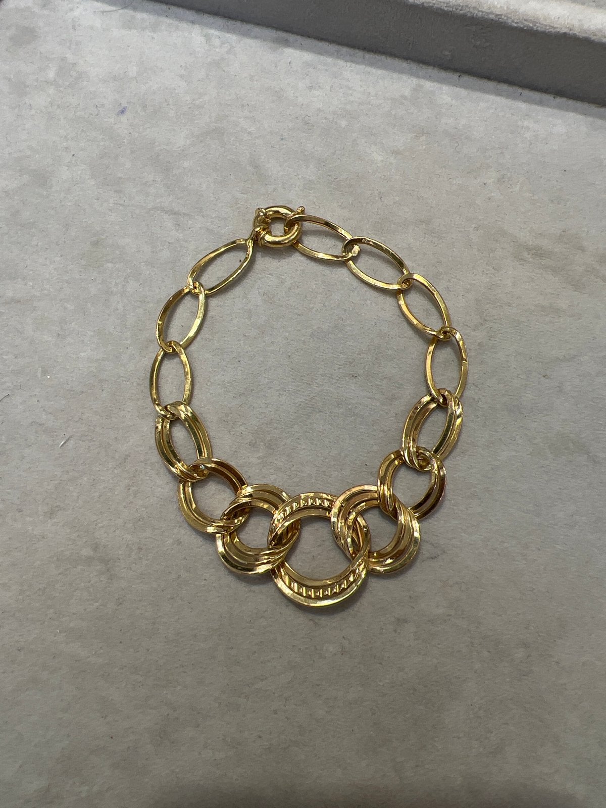 Prachtige 21k Gouden Armband - Elegante Schakelarmband, Ophalen of Verzenden, Zo goed als nieuw, Goud