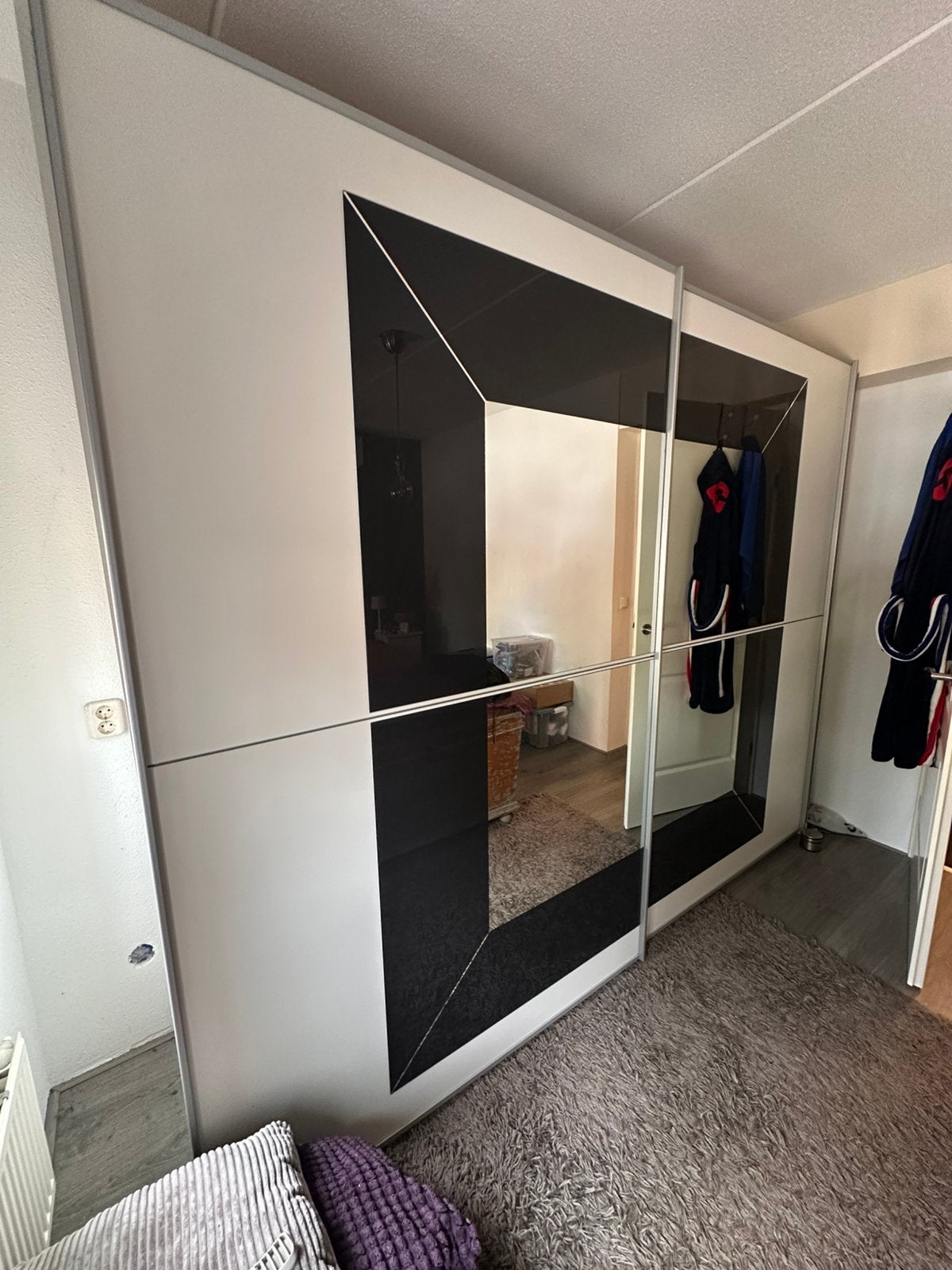 Kledingkast met schuifdeuren, Ophalen, Gebruikt, 50 tot 75 cm, 200 cm of meer