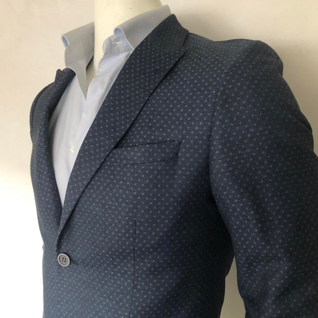 Rich & Son colbert - heren linnenblend, Verzenden, Zo goed als nieuw, Maat 48/50 (M), Blauw
