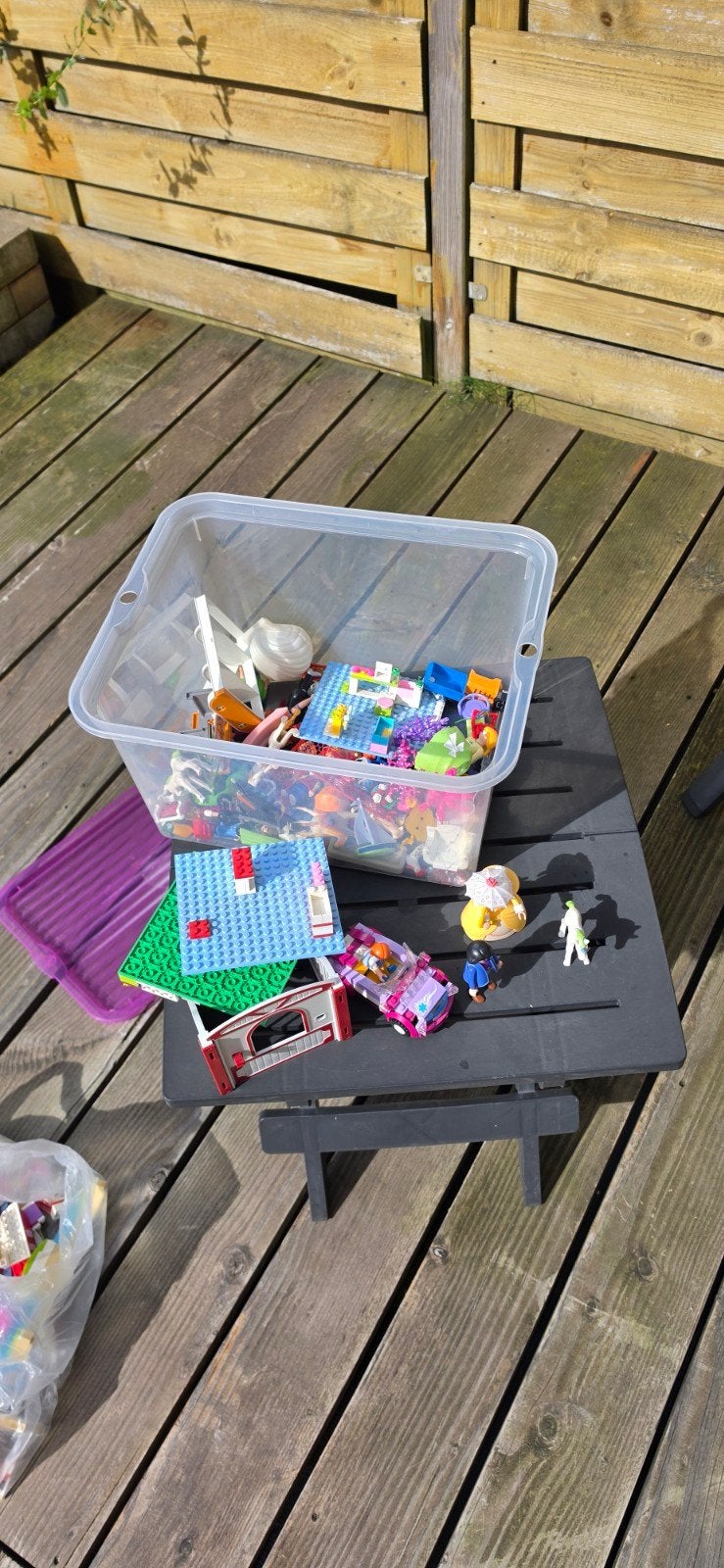 Opbergbox met lego en playmobil, Ophalen, Gebruikt, Overige merken