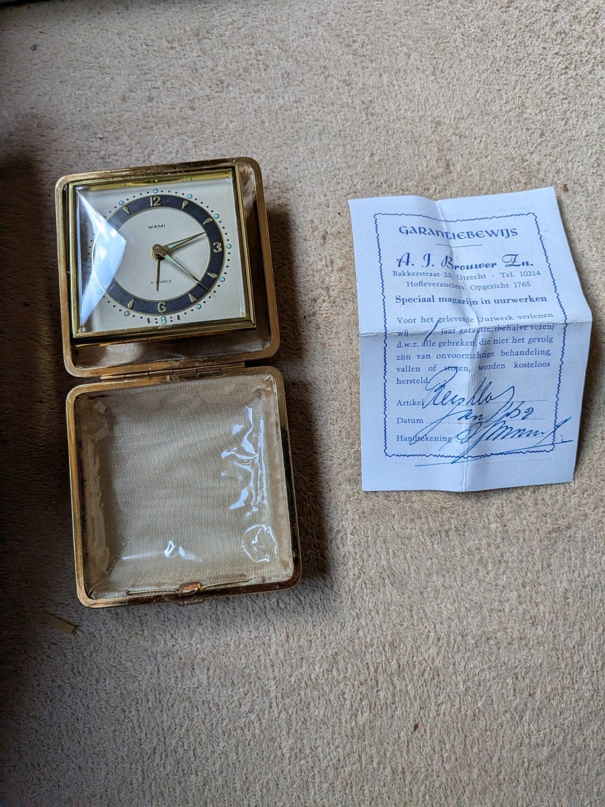 Vintage WAMI Reiswekker - Goed Onderhouden en Werkend, Antiek en Kunst, Antiek | Klokken, Ophalen of Verzenden