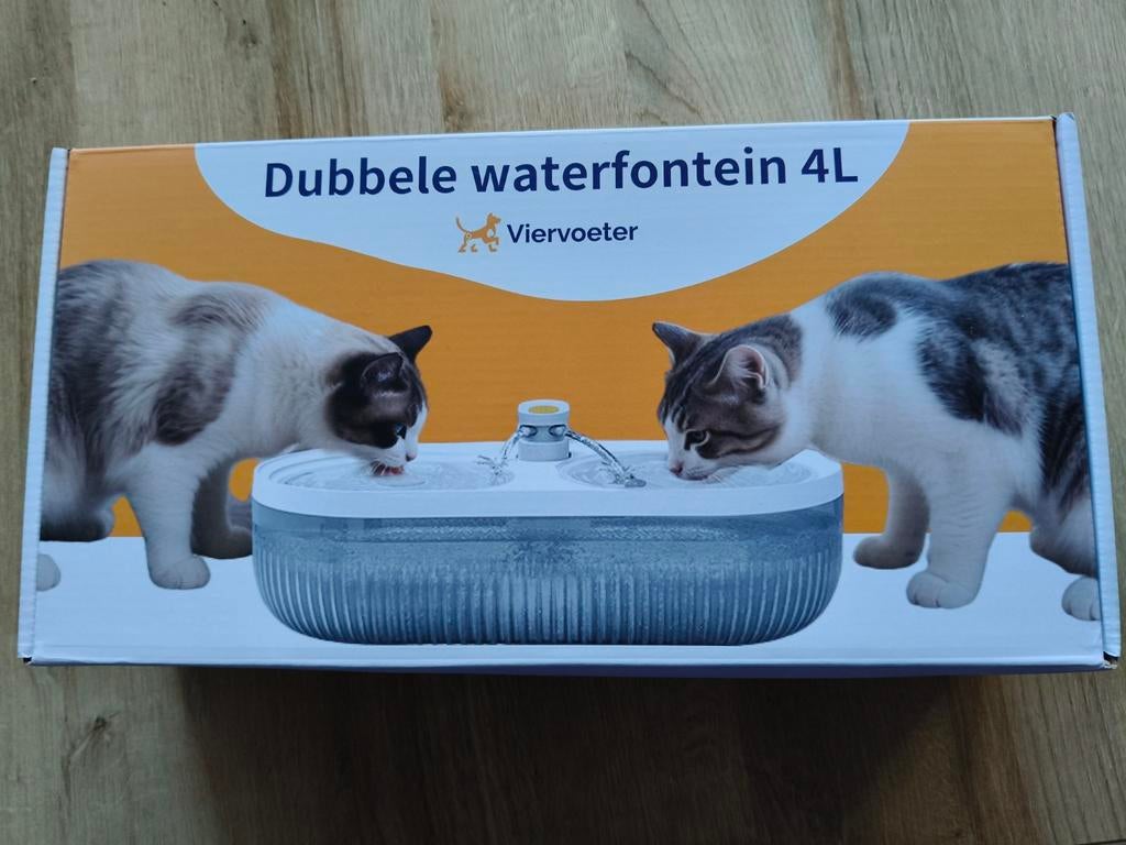 Dubbele waterfontein 4L, Dieren en Toebehoren, Ophalen of Verzenden, Nieuw