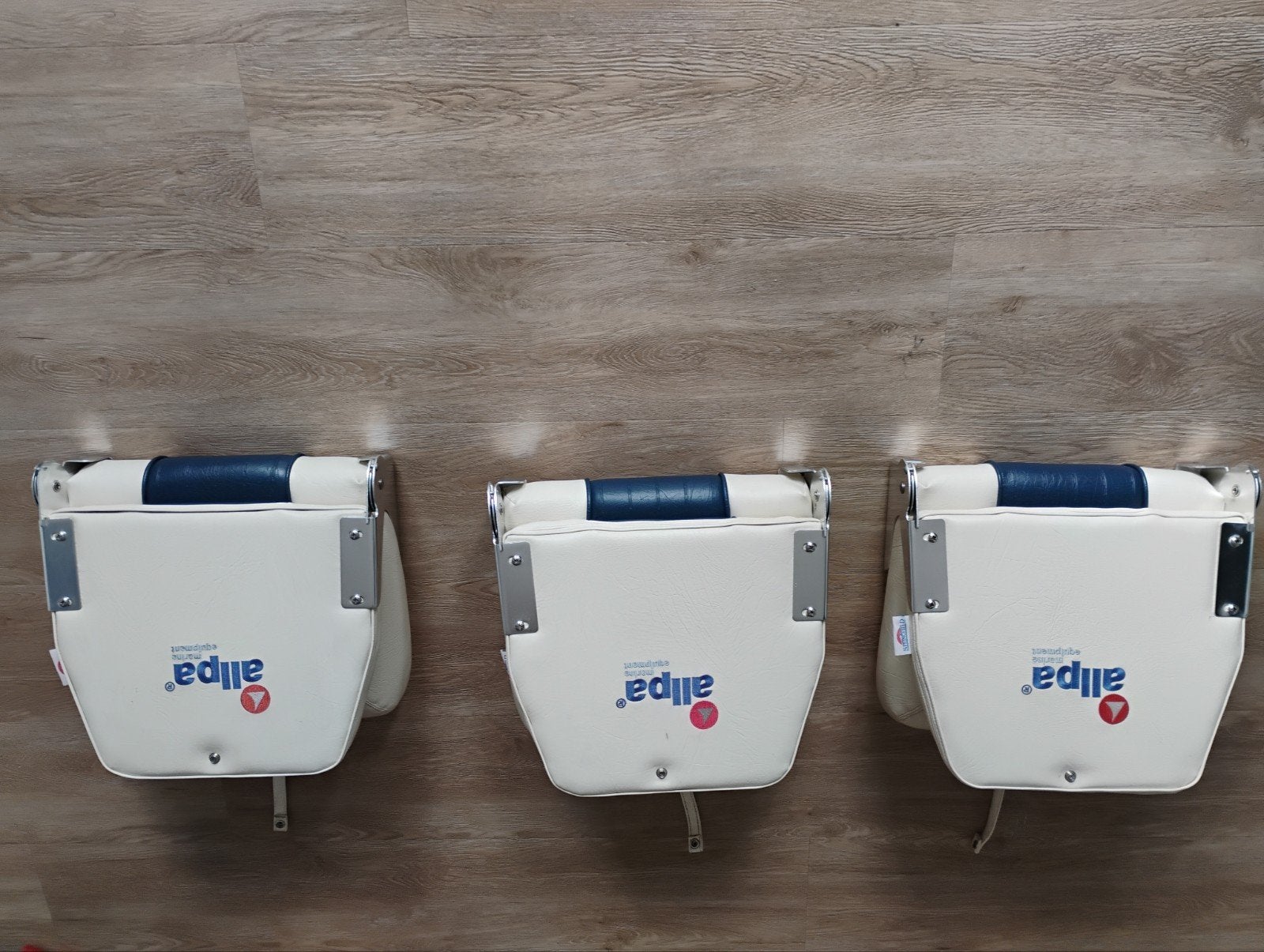 3x Allpa coach bootstoelen, opklapbaar, wit/blauw, Ophalen, Overige typen
