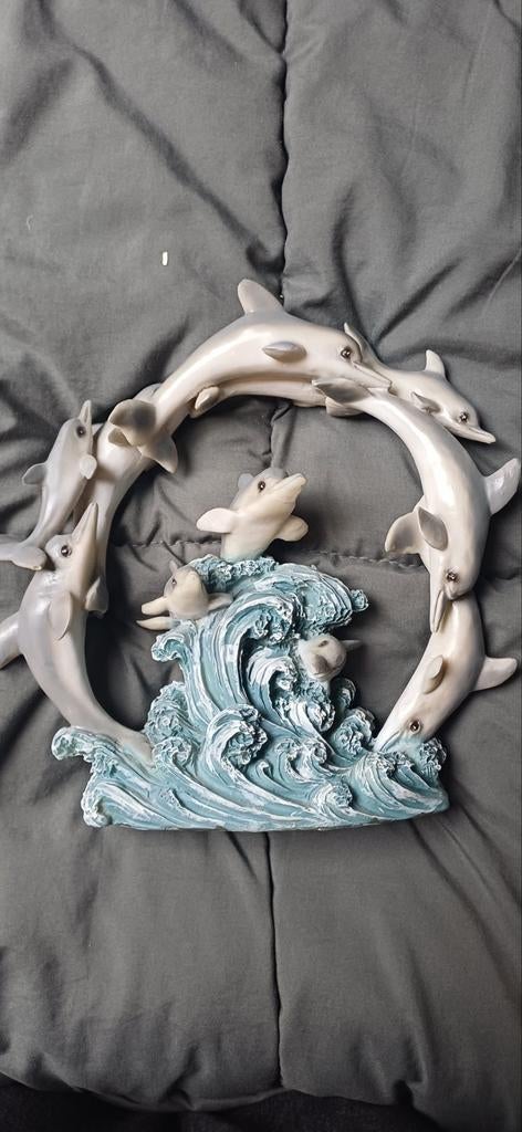 Dolfijnen beeldje - Decoratie met dolfijnen en golven, Ophalen, Nieuw, Overige typen