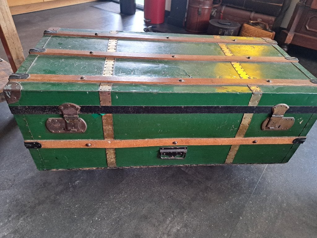 Vintage groene kist - 100x47x37 cm, Ophalen, Minder dan 50 cm, Gebruikt, Minder dan 50 cm