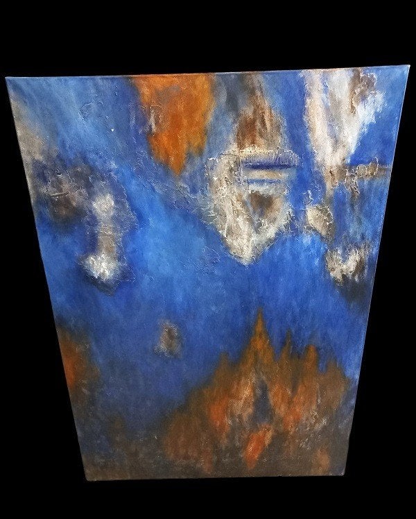 Ghislain Coteur "l'imagination bleu".groot formaat., Antiek en Kunst, Ophalen, Abstract