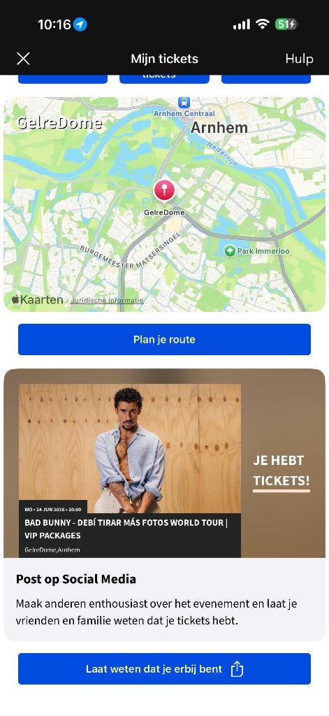 Bad Bunny VIP golden cirkel RIGHT, Tickets en Kaartjes, Eén persoon, Juni