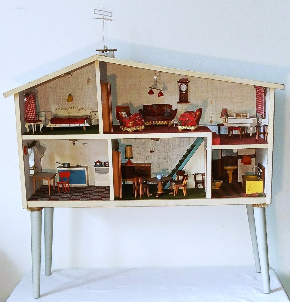 Vintage Lundby Poppenhuis (Jaren 60) op Poten, Verzamelen, Ophalen, Gebruikt, Poppenhuis