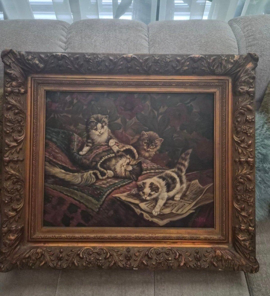 klassiek schilderij ( naar cornelis raaphorst), Antiek en Kunst, Ophalen, Bijzondere lijst, Portret of Personen, Doek