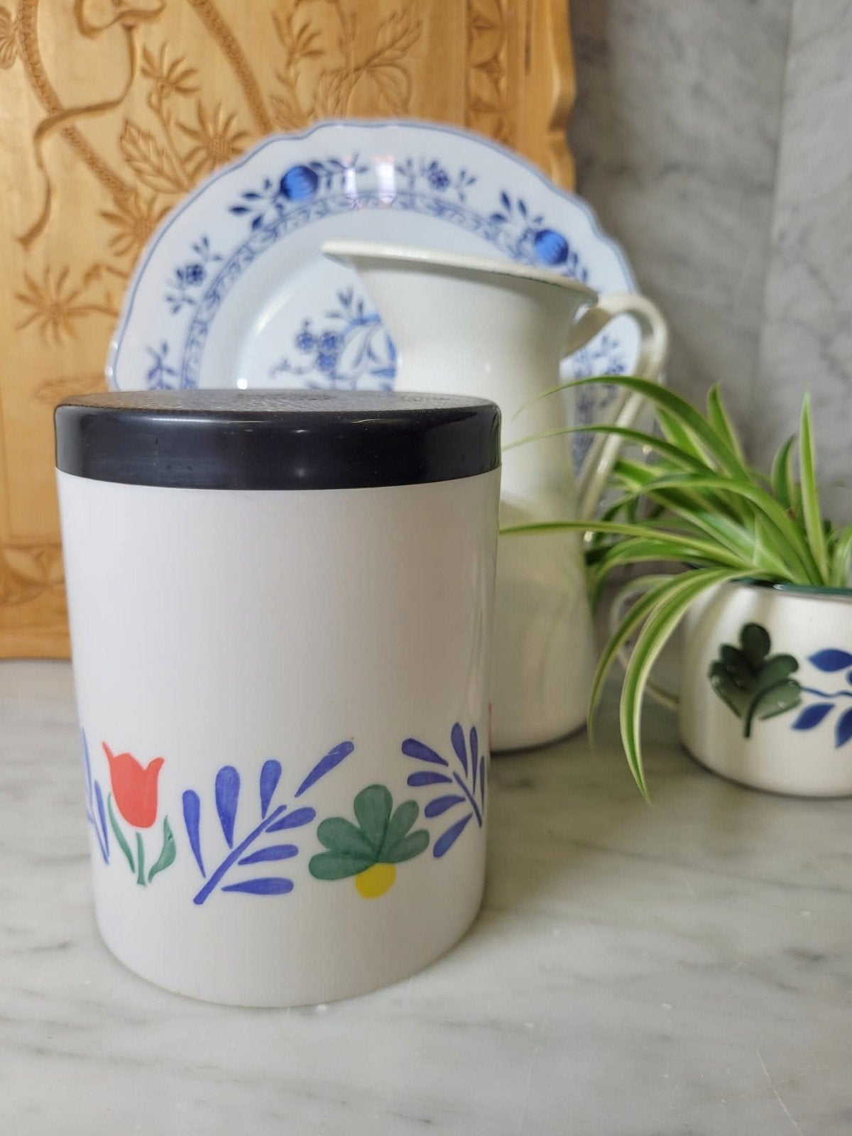 Pot met deksel in boerenbont-stijl, Verzenden, Huis en Inrichting