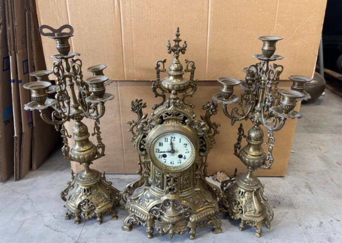 Antieke pendule set, Antiek en Kunst, Ophalen