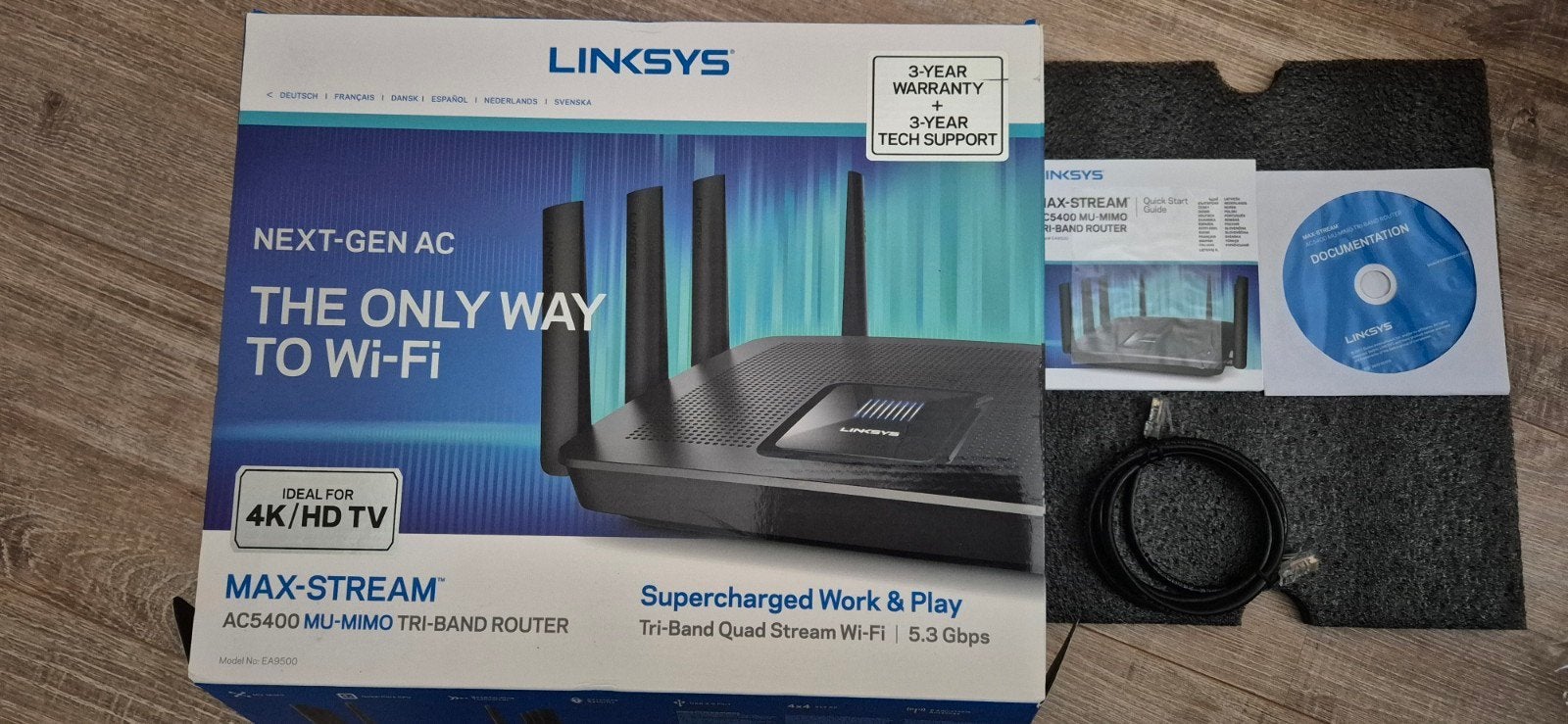Linksys EA9500 Max-Stream AC5400 MU-MIMO Gigabit-router, Ophalen of Verzenden, Zo goed als nieuw, Router, Linksys