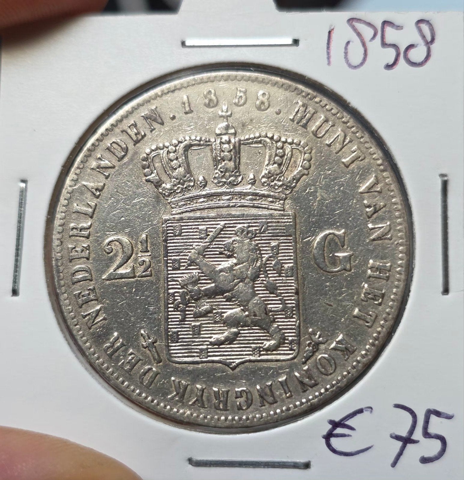 Rijksdaalder 1858 Nederland, Postzegels en Munten, Munten | Nederland, Koning Willem III, Zilver, Ophalen of Verzenden, Losse munt