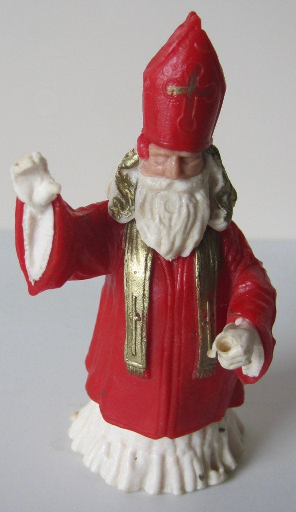 kunststof sinterklaasje zonder staf - hoogte 8 centimeter, Diversen, Ophalen of Verzenden, Zo goed als nieuw