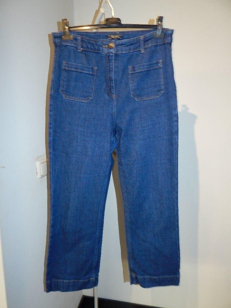 King Louie blauwe jeans broek zakken voorkant mt 42