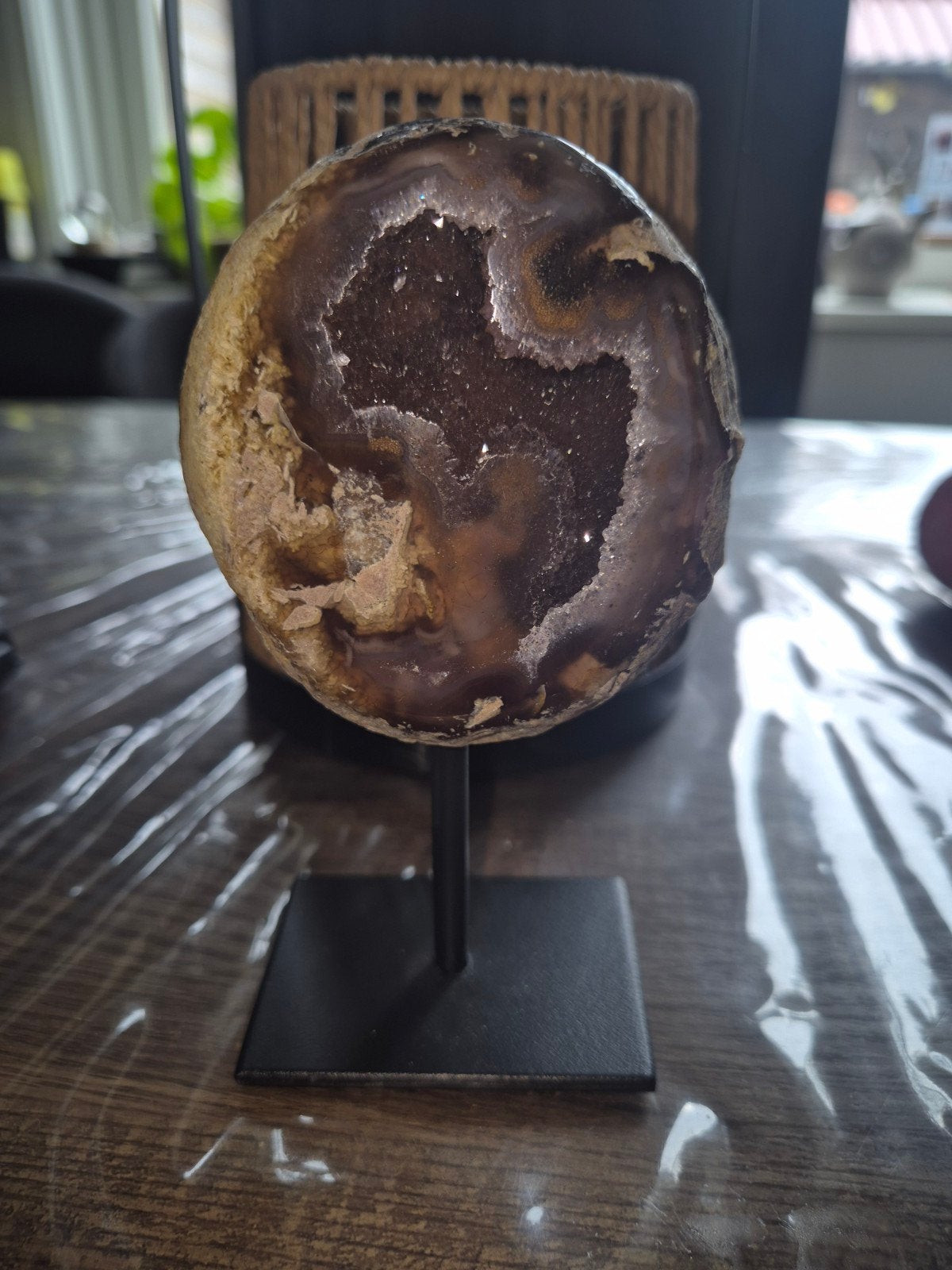 zeer mooie geodes op standaart, Verzamelen, Ophalen of Verzenden, Mineraal