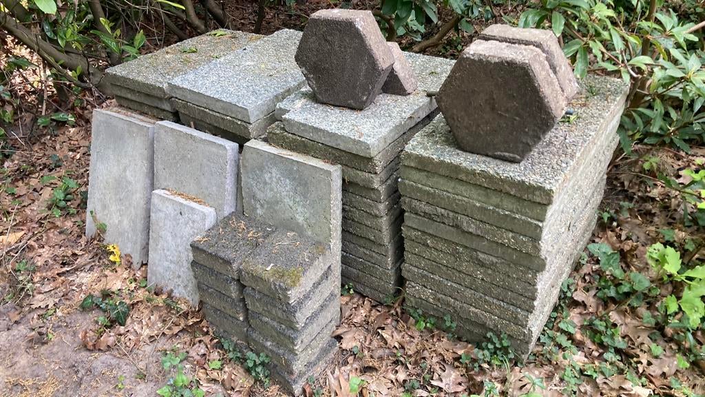 Tegels 40x60x5, Tuin en Terras, Ophalen, Gebruikt, Beton, Terrastegels