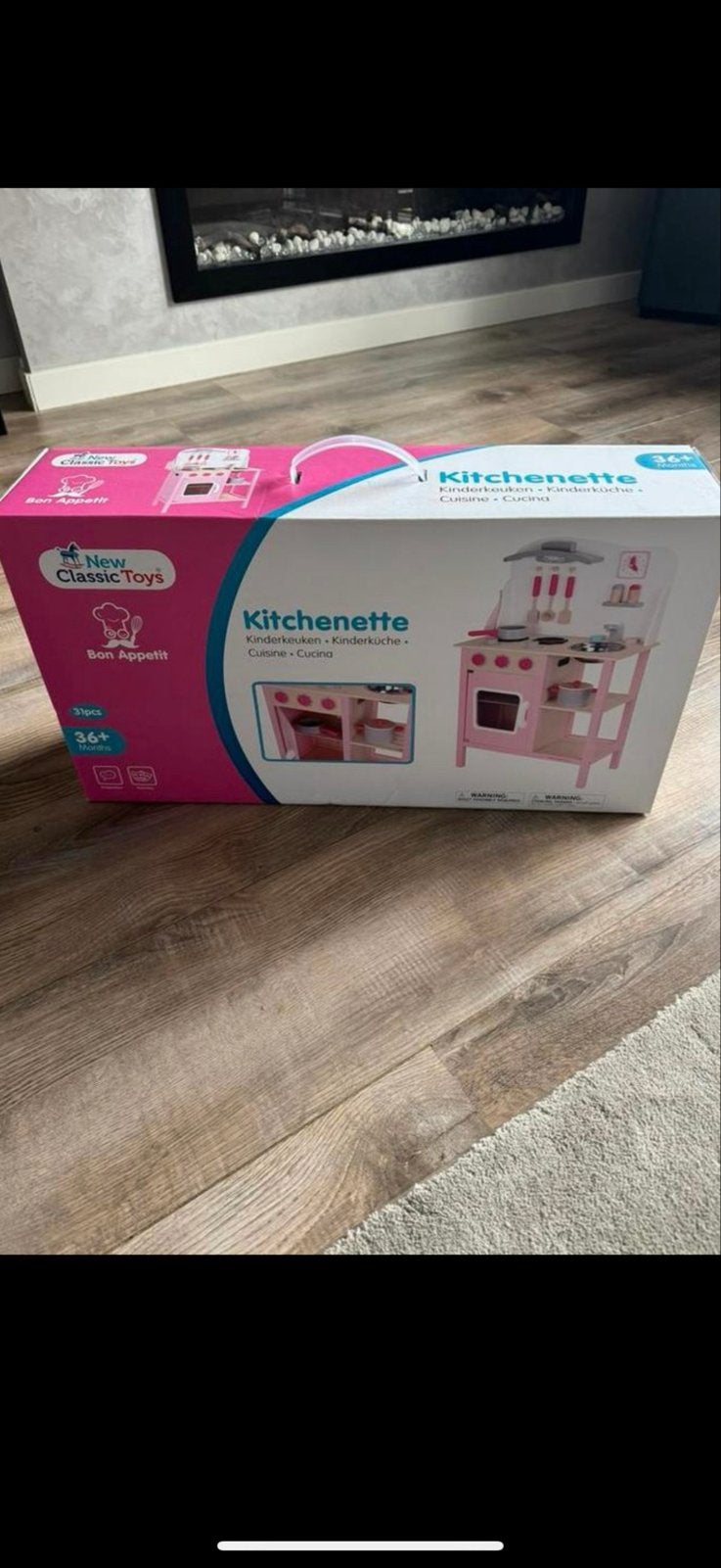 Nieuwe New Classic Toys Houten Speelkeuken - Roze, Ophalen of Verzenden, Nieuw, Hout, Speelkeuken