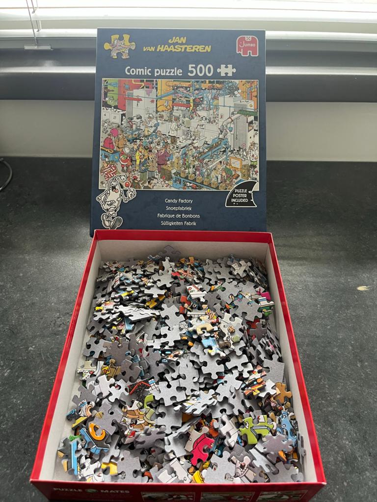 Jan van Haasteren De Snoepfabriek 500 stukjes, Ophalen of Verzenden, 500 t/m 1500 stukjes, Gebruikt, Legpuzzel