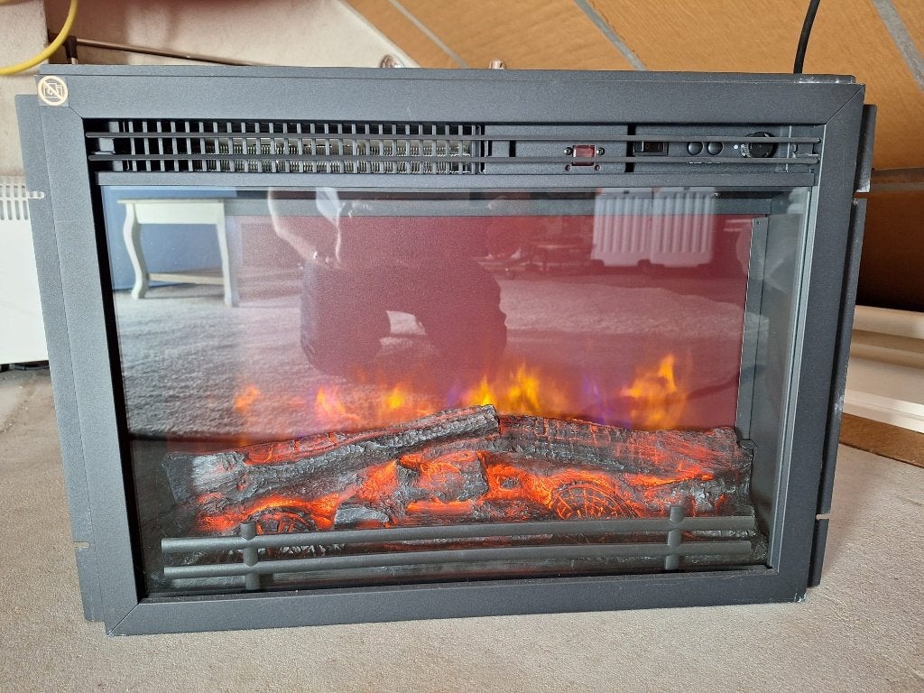 Inbouw sfeerhaard met warmte element, Ophalen, Gebruikt, Inbouwhaard, Elektrische haard