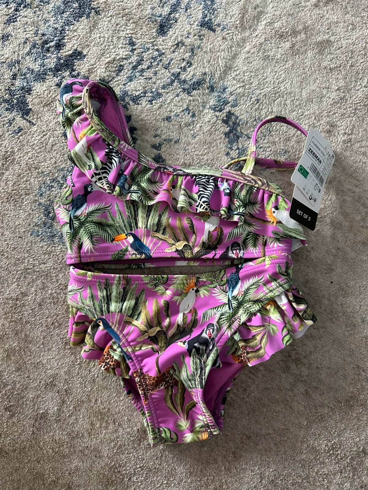 Nieuwe paarse bikini met dierenprint maat 92, Kinderen en Baby's, Kinderkleding | Kinder-zwemkleding, Bikiniset, Meisje, Nieuw