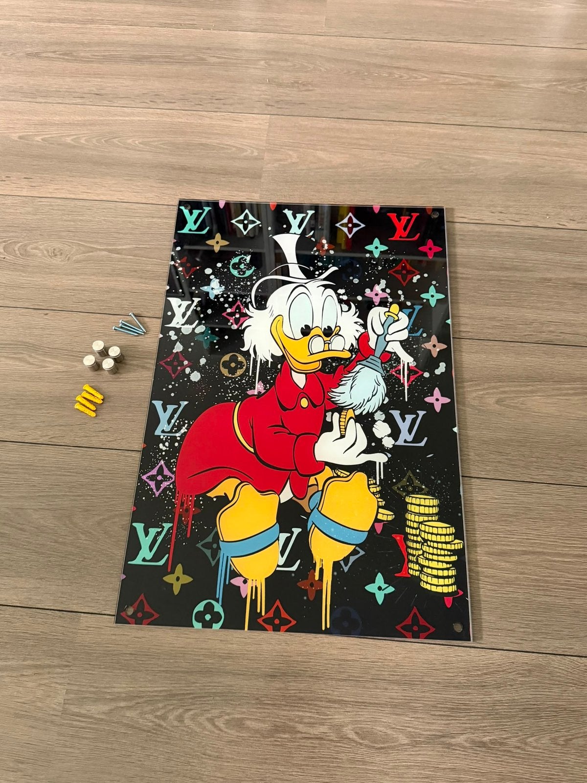 Dagobert Duck Money Louis Duck, Figuren, Glas, Print, Ophalen