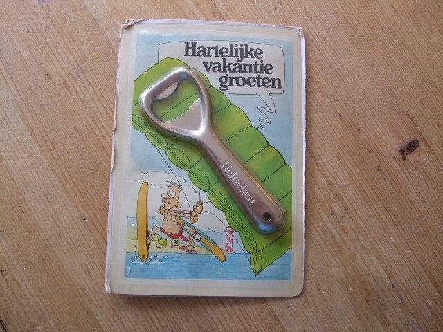 Heineken opener (nr.18) op kaart, Ophalen of Verzenden, Nieuw, Flesopener, Heineken