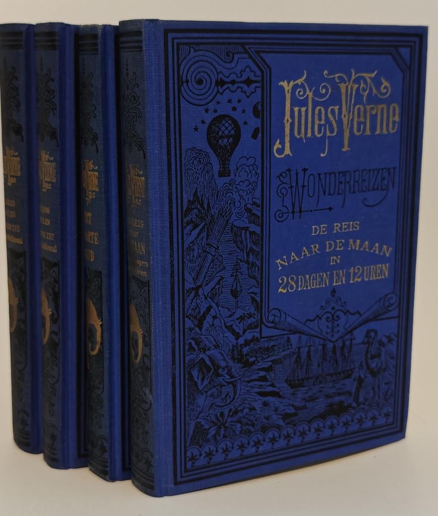 Jules Verne - wonderreizen - 4x boeken, Ophalen of Verzenden, Gelezen, Jules Verne