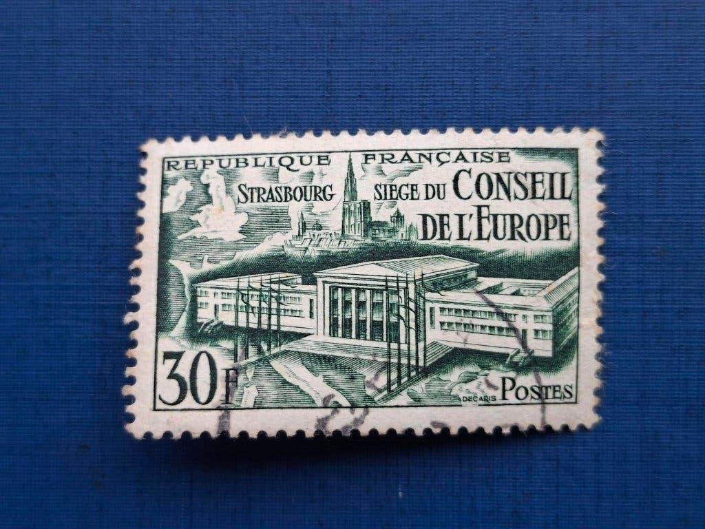 Postzegel Frankrijk 1952 zegel Europese Raad 23-07, Ophalen of Verzenden, Gestempeld
