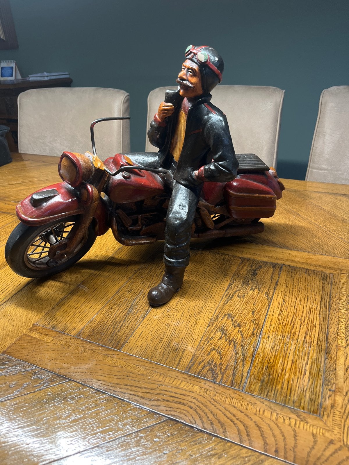Vintage Motorrijder Beeld op Motor - Decoratie, Verzamelen, Ophalen of Verzenden, Zo goed als nieuw, Mens