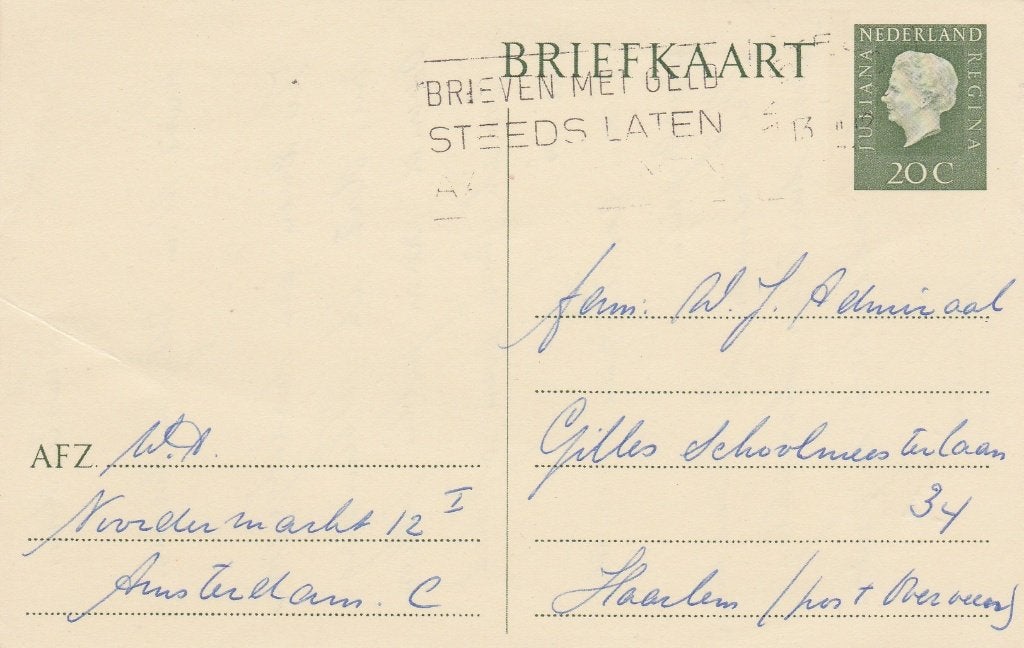 Postwaardestuk - Briefkaart. Geuzendam 342 ('50 ??), Ophalen of Verzenden, Briefkaart