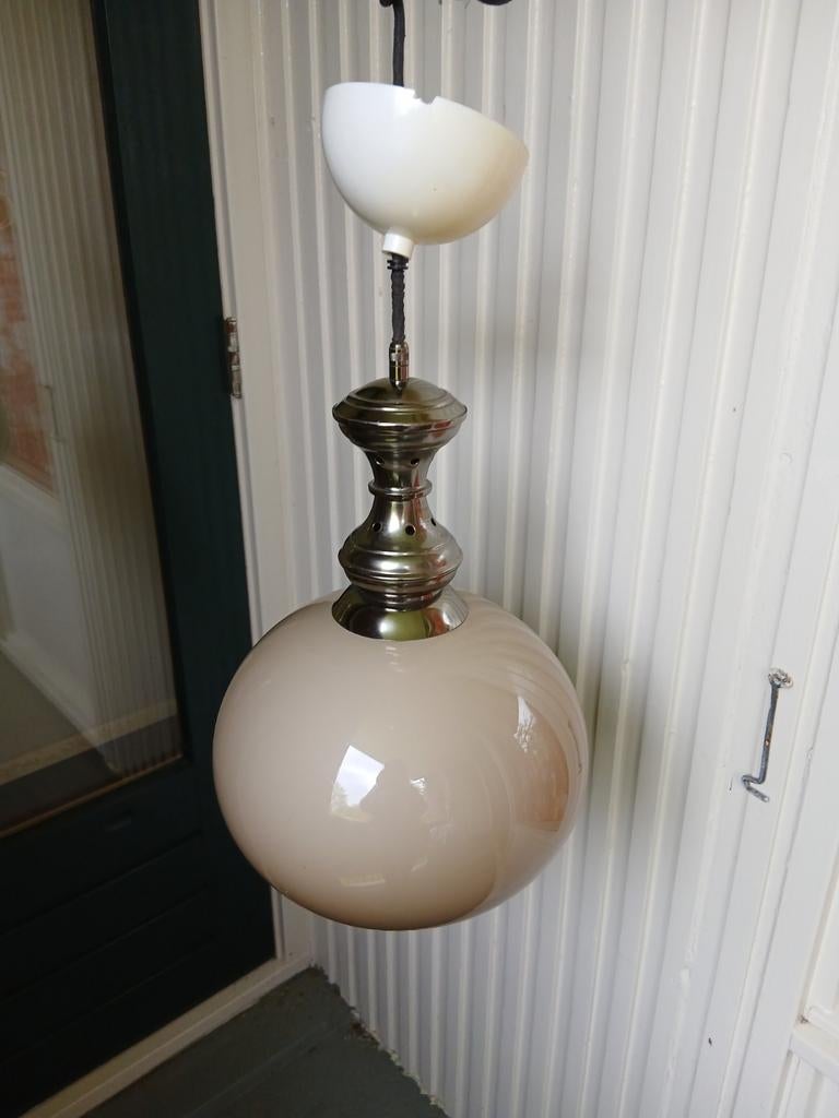 Dijkstra hanglamp met plexiglazen kap, Huis en Inrichting, Lampen | Hanglampen, Gebruikt, Vintage, Mid-century, Ophalen of Verzenden