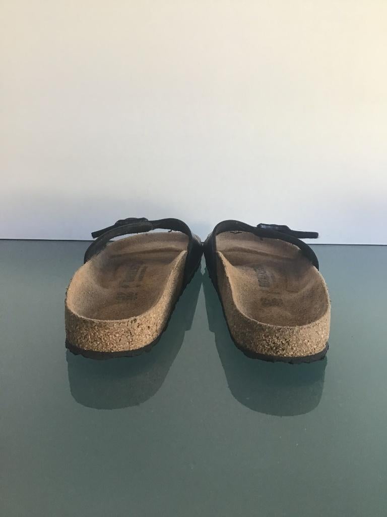 Birkenstock 39 | Madrid zwarte slippers | Gratis verzenden, Kleding | Dames, Schoenen, Slippers, Verzenden, Zwart, Zo goed als nieuw