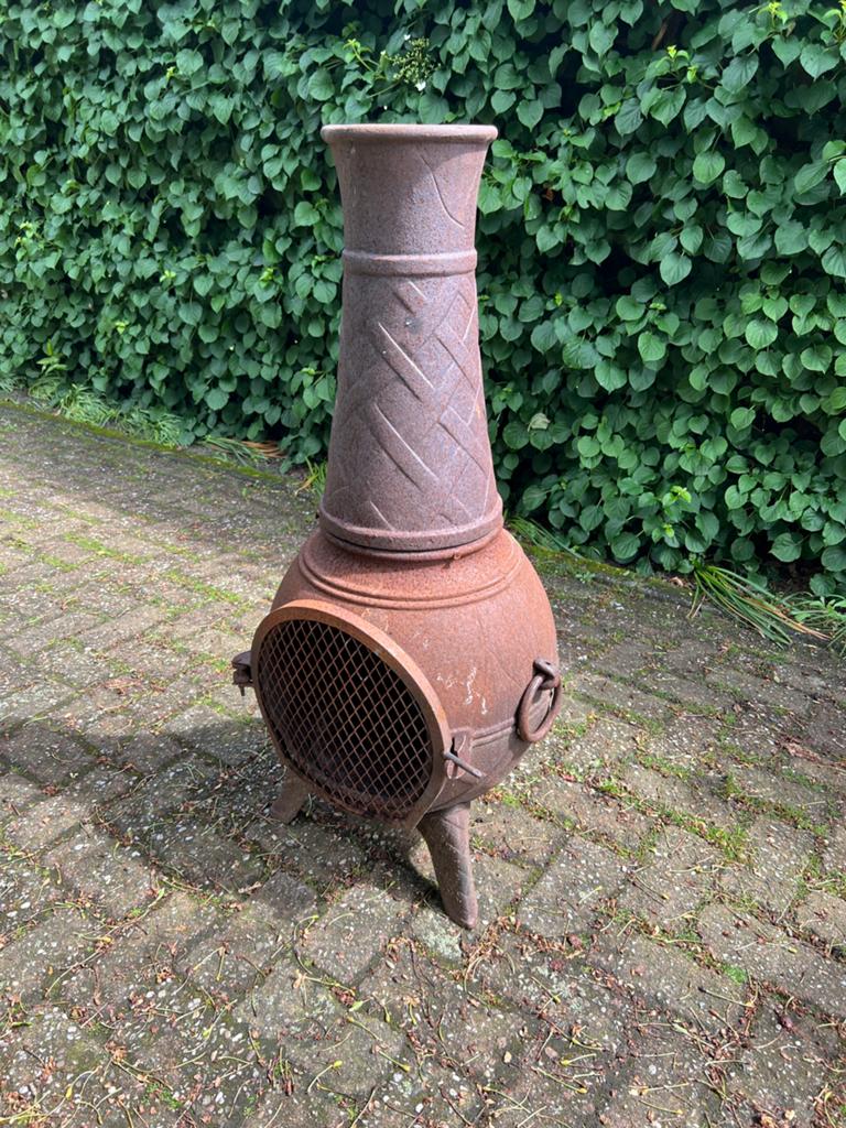 Mooi veroeste potkachel/ buiten kachel/ terras kachel, Ophalen, Gebruikt