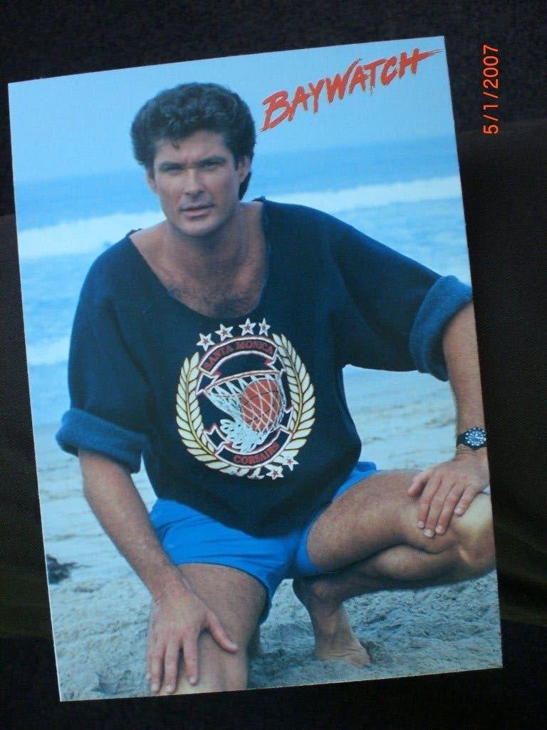 kaart David Hasselhoff Baywatch, Ophalen of Verzenden, 1980 tot heden, Ongelopen, Sterren en Beroemdheden
