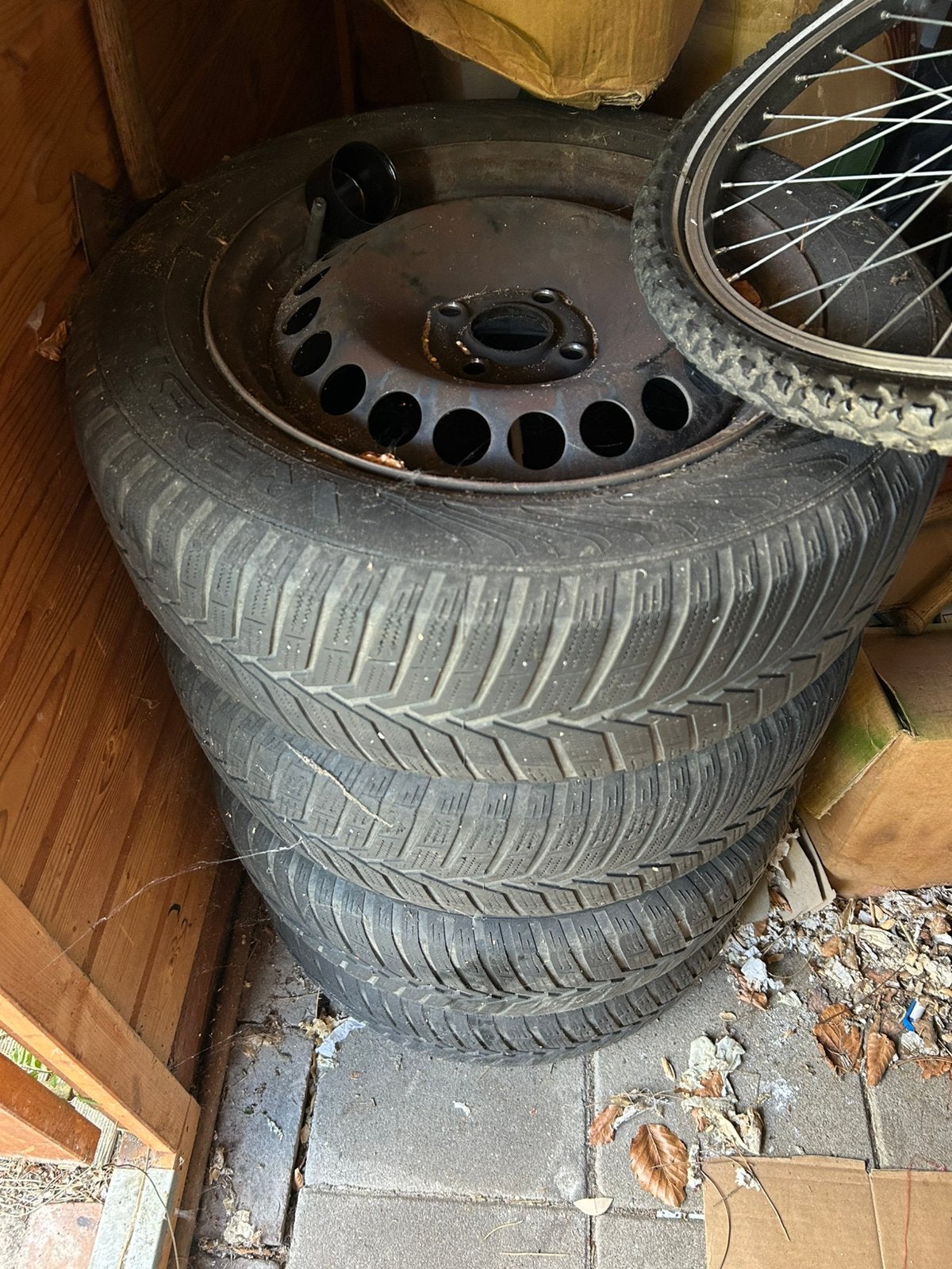 4x stalen velg Opel Corsa D 4 gats, Ophalen, Gebruikt