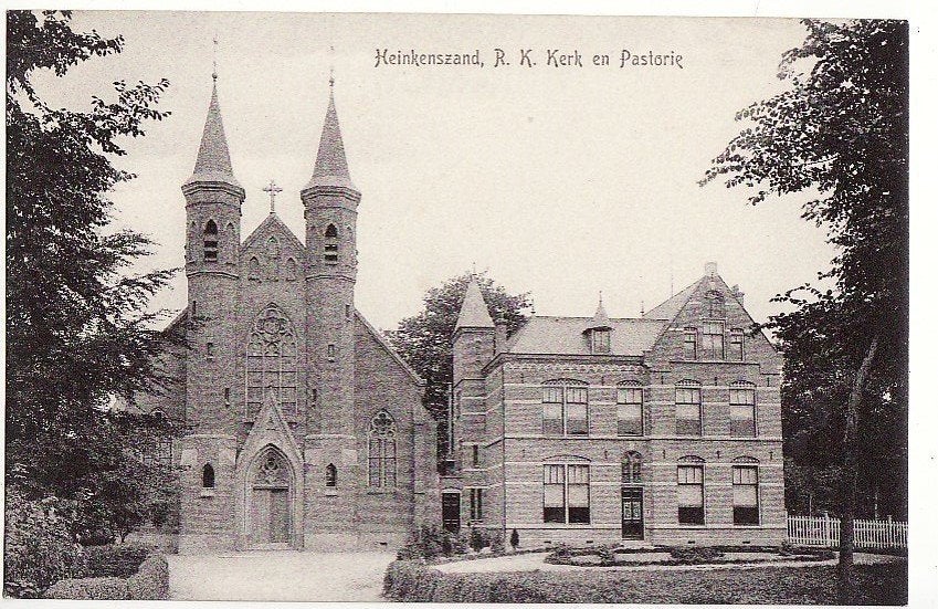 Heinkenszand (Zld) R.K. Kerk en Pastorie ca. 1915., Verzamelen, Ophalen, Voor 1920, Ongelopen, Zeeland