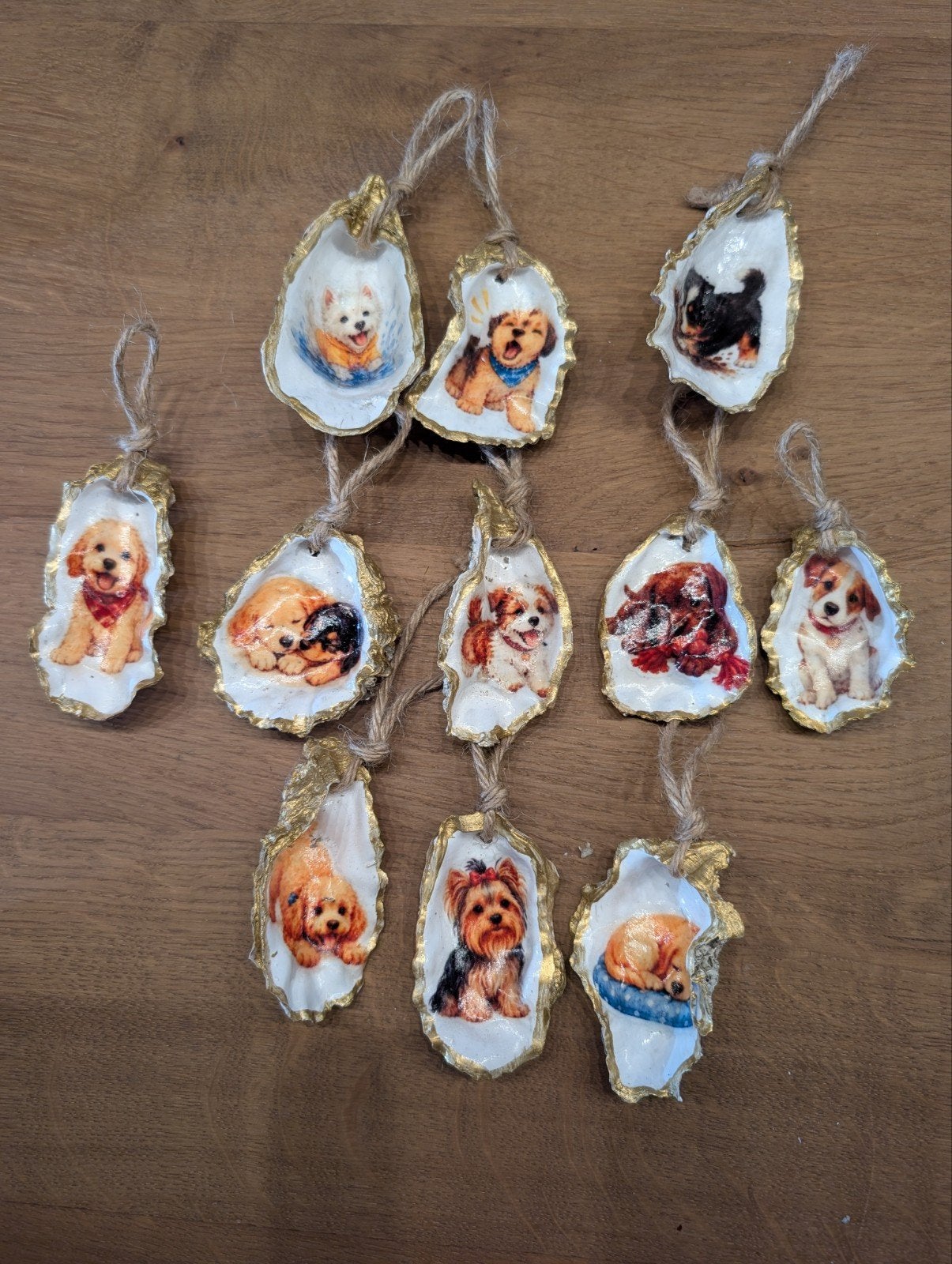 schattige oesterschelpen hangers met allerlei hondjes, Meerkleurig, Nieuw, Mediterraans, Ophalen of Verzenden