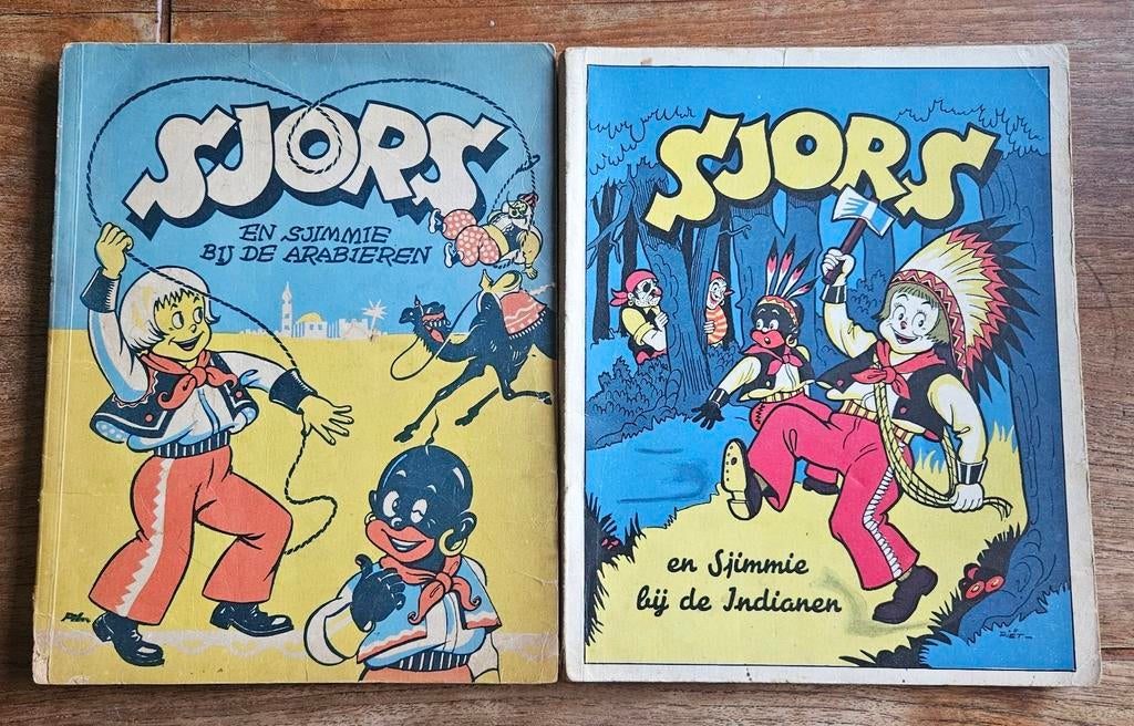 Sjors en Sjimmie Bij de Arabieren en Bij de Indianen 1951/52, Boeken, Meerdere stripboeken, Ophalen of Verzenden, Gelezen