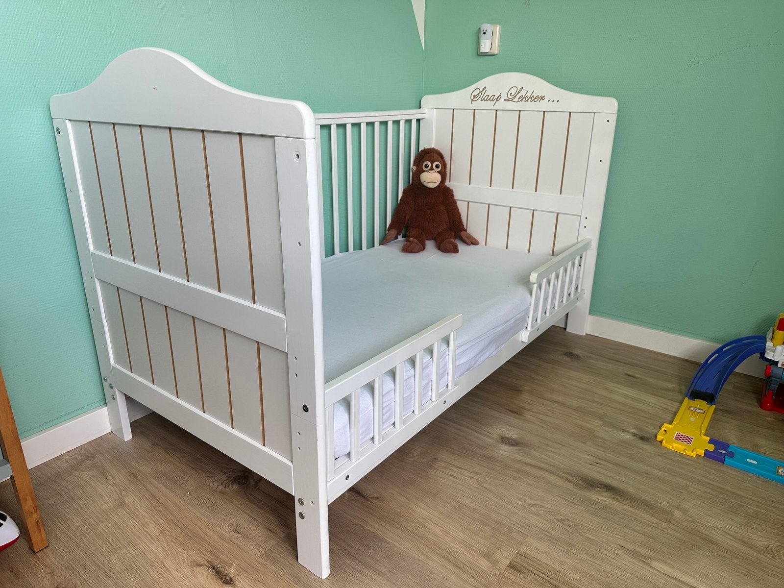Quilola Slaap Lekker 4-in-1 meegroeibed + matras, Ophalen, 70 tot 85 cm, 140 tot 160 cm, Zo goed als nieuw