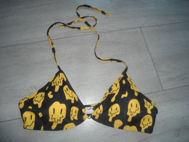 NIEUW! Romwe; Bikini-top 'SMILE'; maat L, Verzenden, Zwart, Nieuw, Bikini