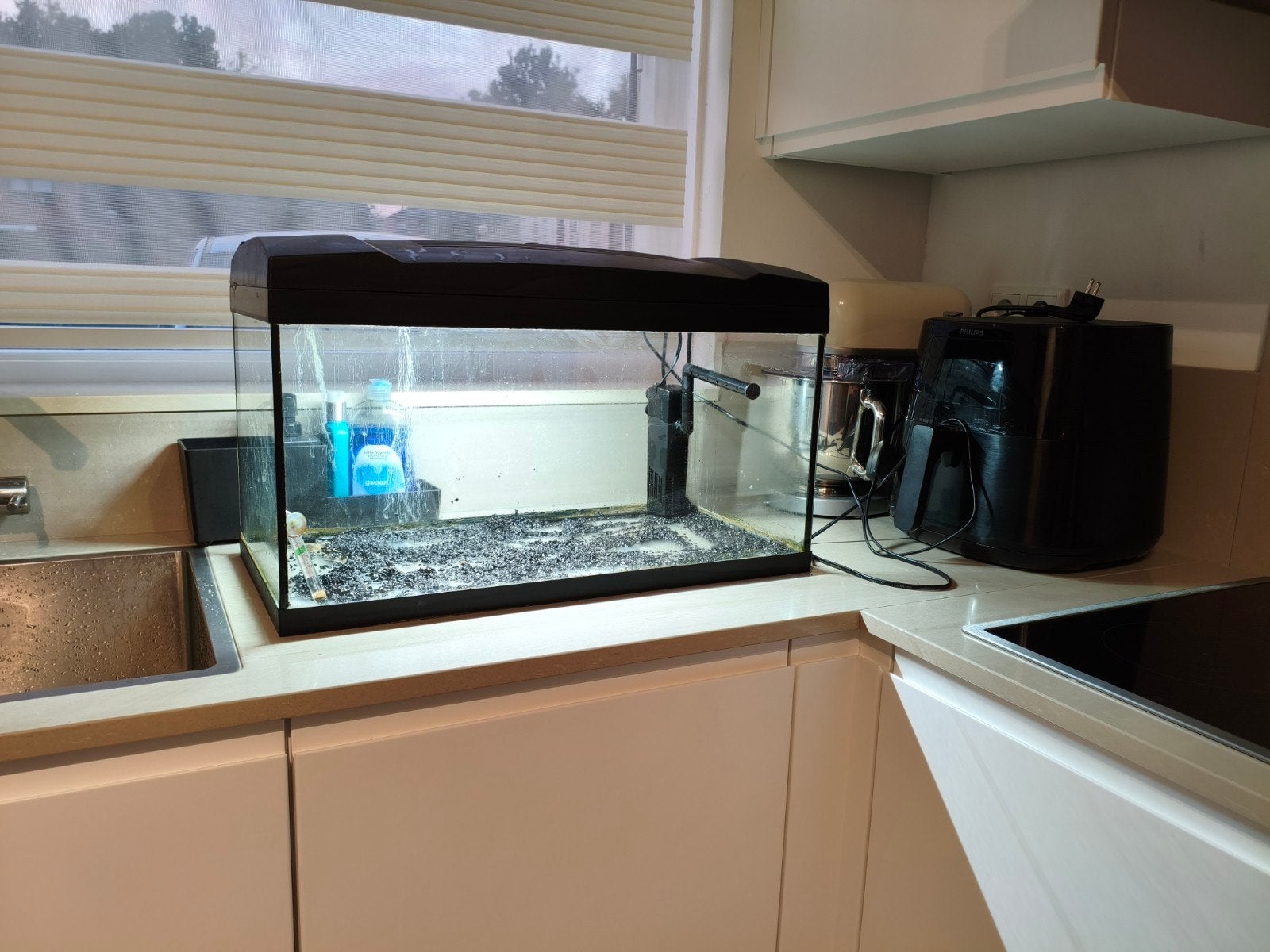 60x30x30 aquarium met Led verlichting, Ophalen, Inclusief deksel, Gebruikt, Leeg aquarium