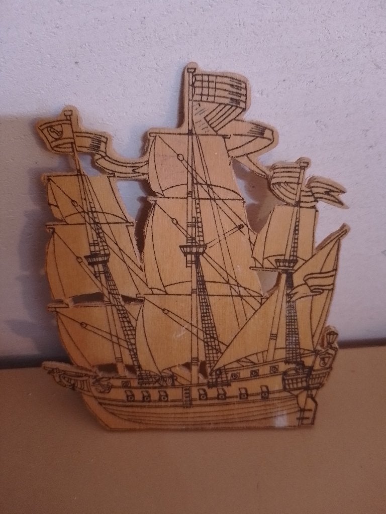 zeilschip houtsnijwerk, Hobby en Vrije tijd, Knutselen, Voertuigen, Gebruikt, Verzenden, Handgemaakt